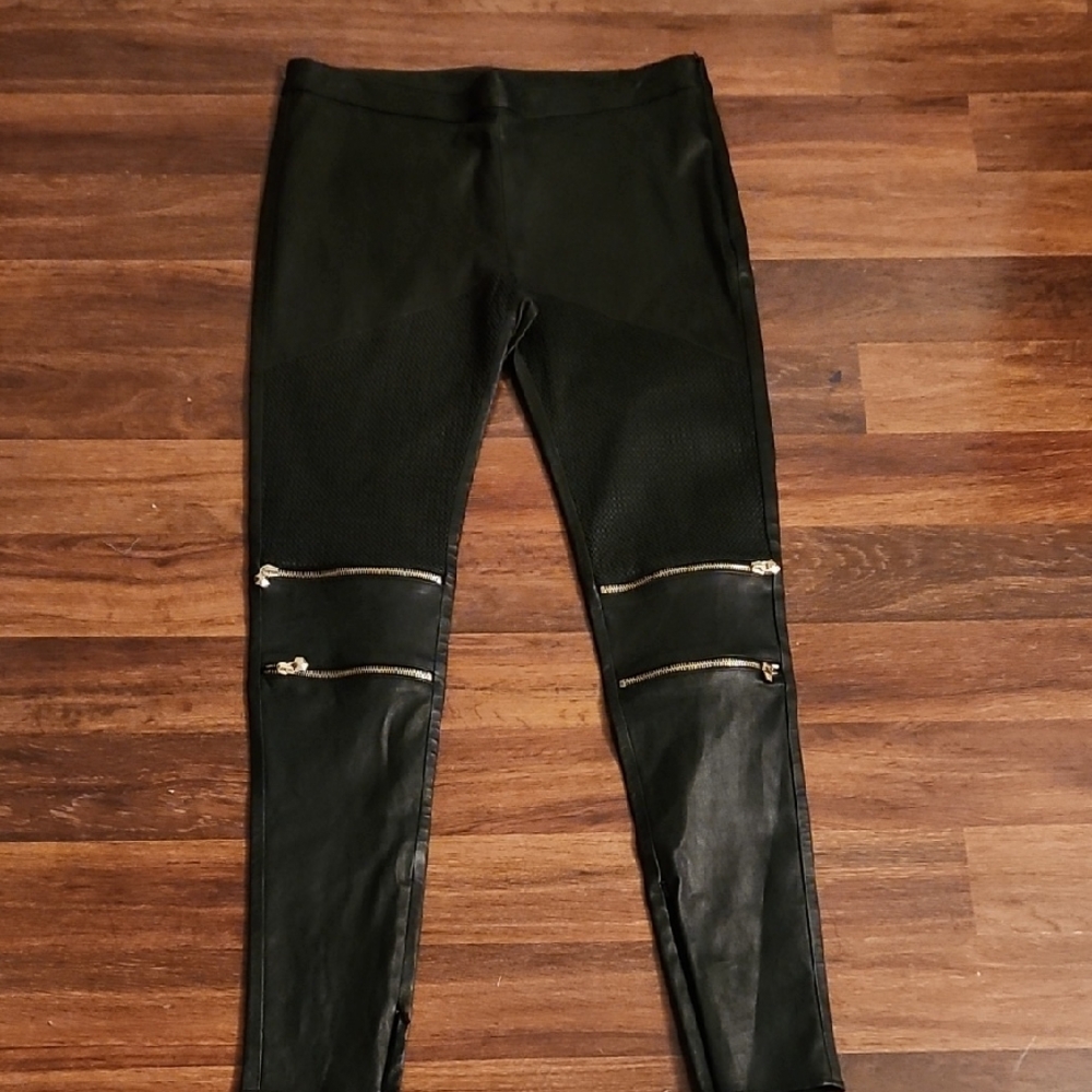 Philipp Plein Black Skinny Pants with Zipper Accents